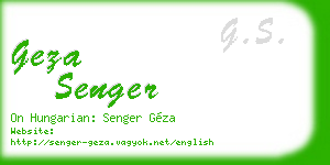 geza senger business card